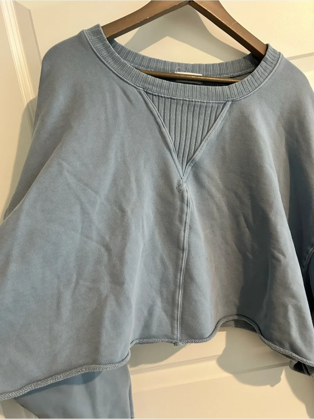 Vestique Oversize Cropped Sweatshirt Blue Size L